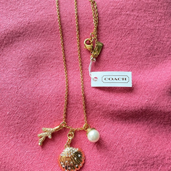 Vintage Coach seashell, coral and pearl necklace - Picture 1 of 7